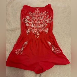 Women’s red decorative romper